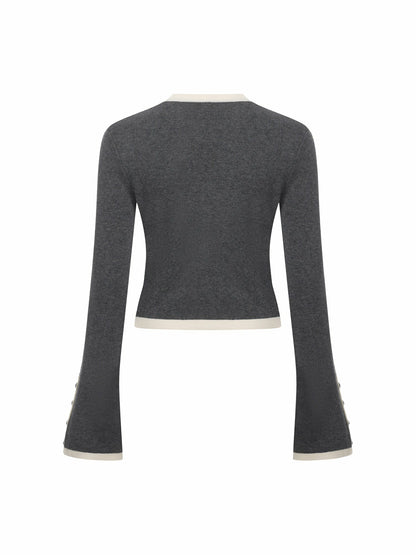 Nana Jacqueline Grey Contrast-Trim Knit Three-Piece Set – Grey Grey