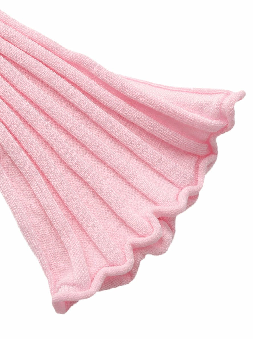 Nana Jacqueline Pink Cropped Ribbed Knit Cardigan Pink
