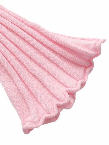 Nana Jacqueline Pink Cropped Ribbed Knit Cardigan Pink