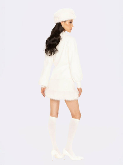Nana Jacqueline Gia Knit Jacket: White Knit Jacket for Resort Brunch White