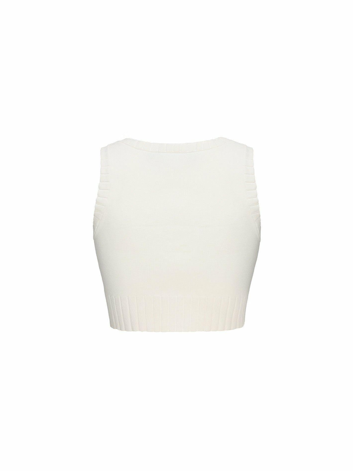 Nana Jacqueline Kennedy Knit Top Set: White Knit Set for Resort Brunch White