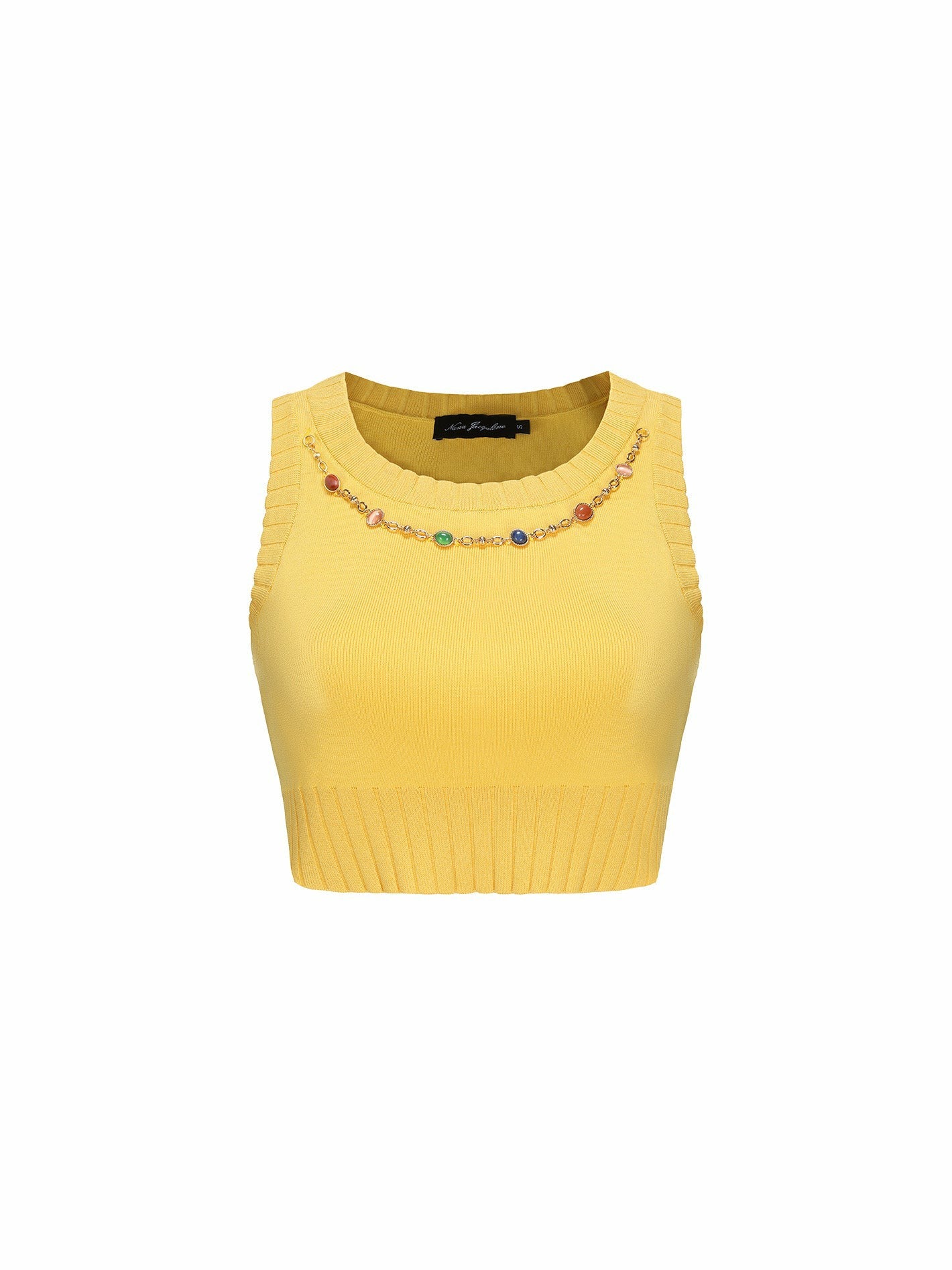 Nana Jacqueline Kennedy Knit Top Set: Yellow Knit Set for Brunch Yellow