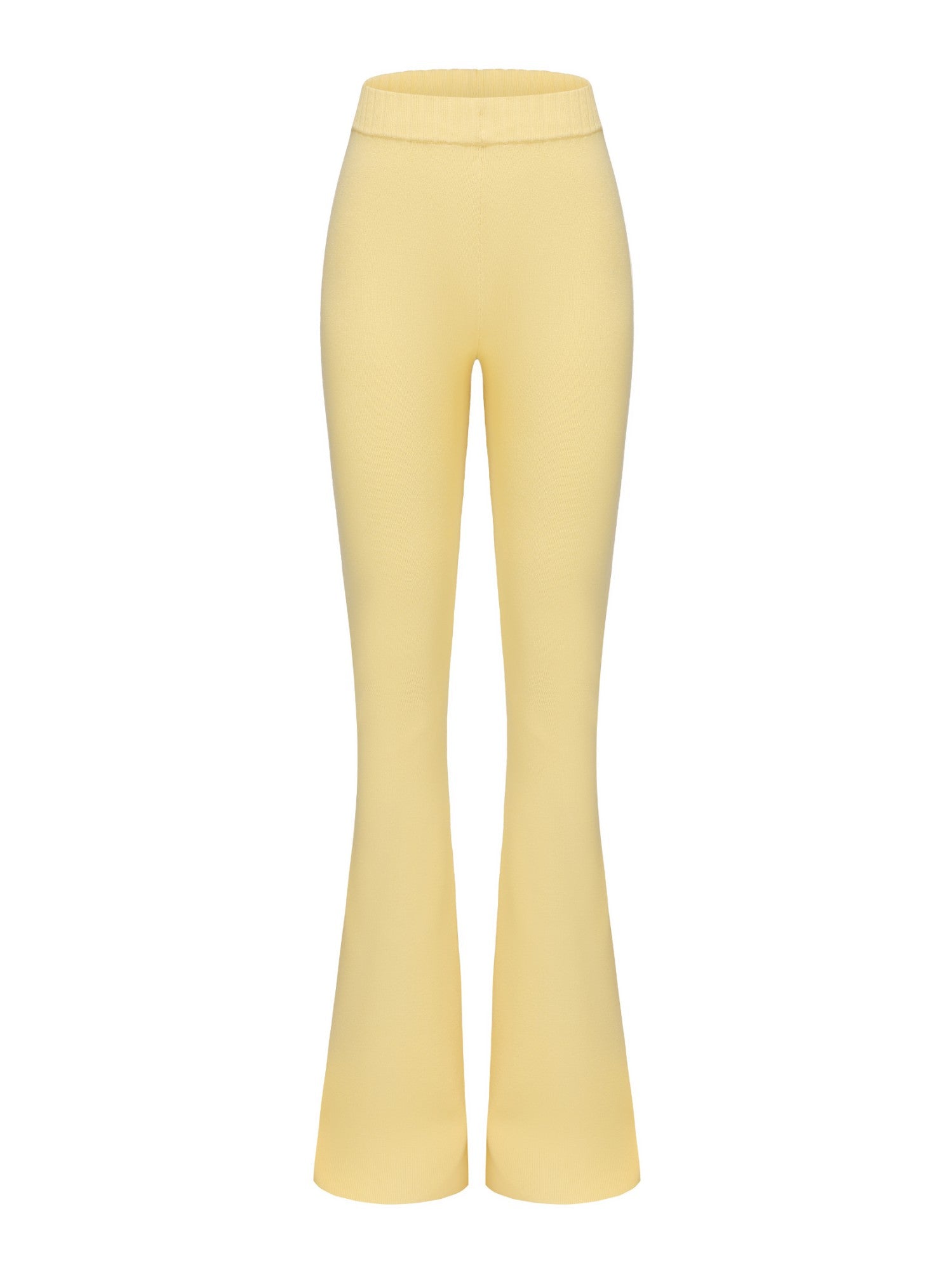 Nana Jacqueline Holly Pants: Yellow Knit Pants for Resort Brunch Yellow