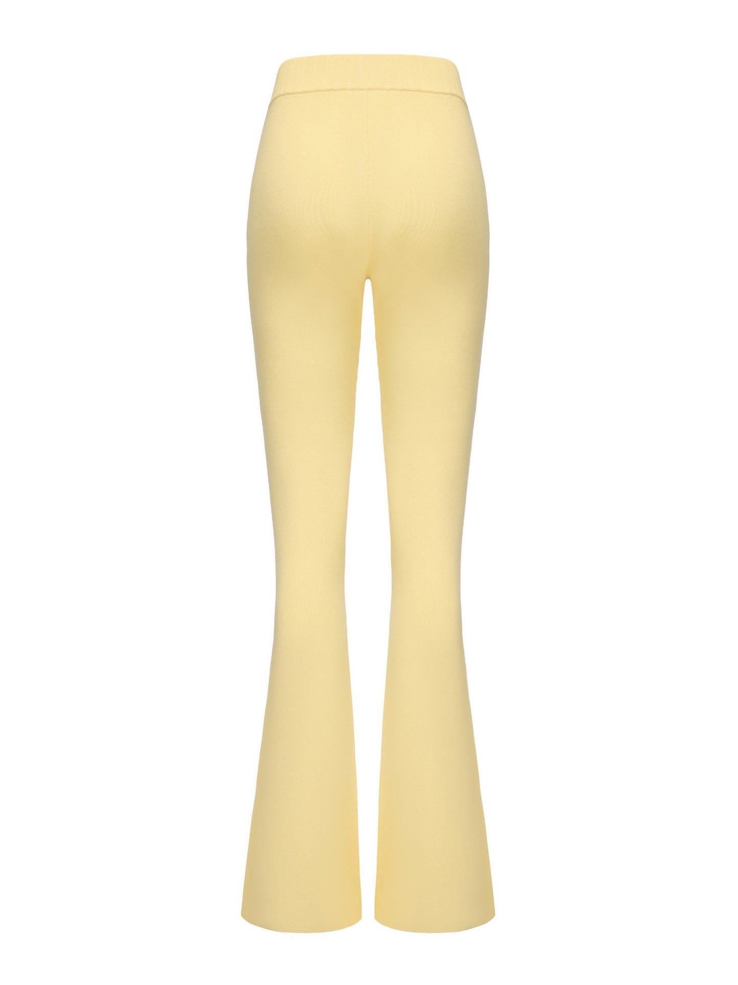 Nana Jacqueline Holly Pants: Yellow Knit Pants for Resort Brunch Yellow