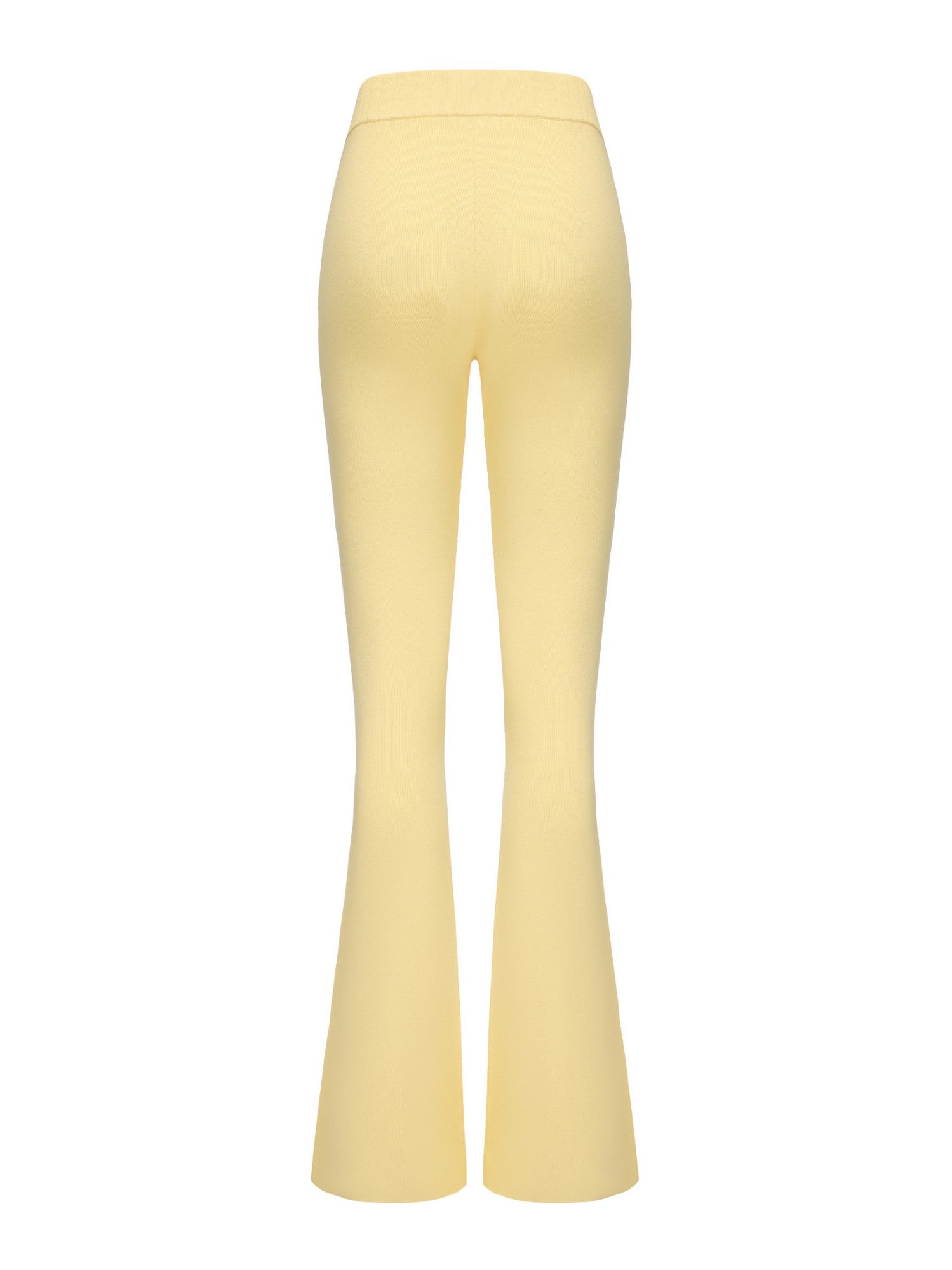 Nana Jacqueline Holly Pants: Yellow Knit Pants for Resort Brunch Yellow