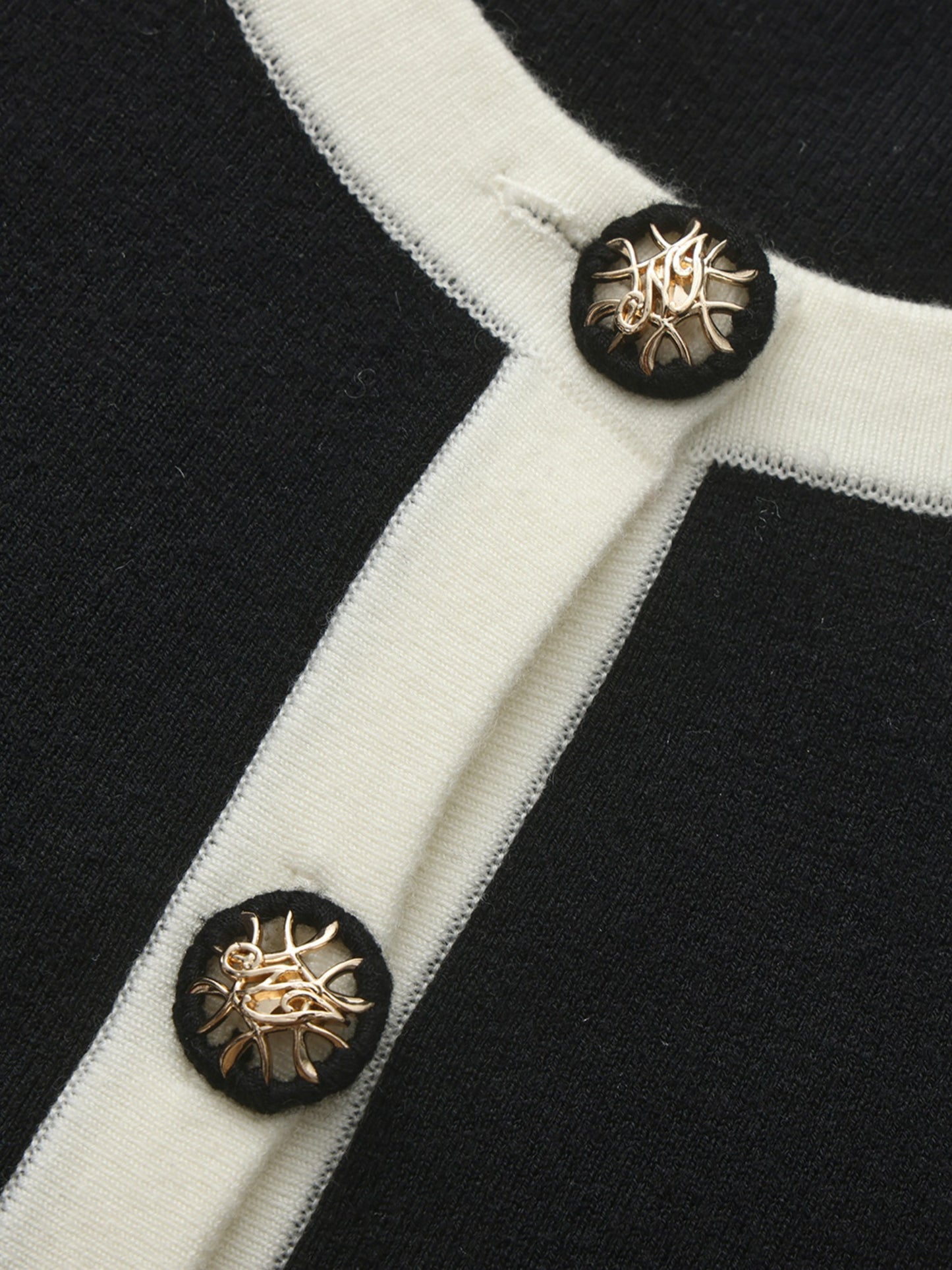 Nana Jacqueline Yvette Contrast Knit Black Cardigan: Black Cardigan for Weekend Brunch Black