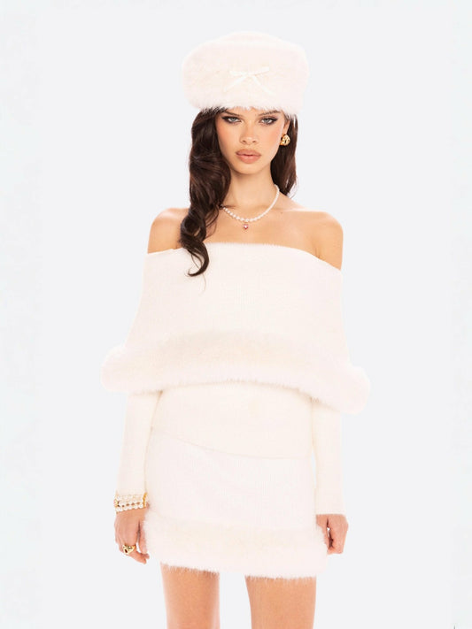 Nana Jacqueline Anika Knit Top: White Knit Top for Resort Brunch White