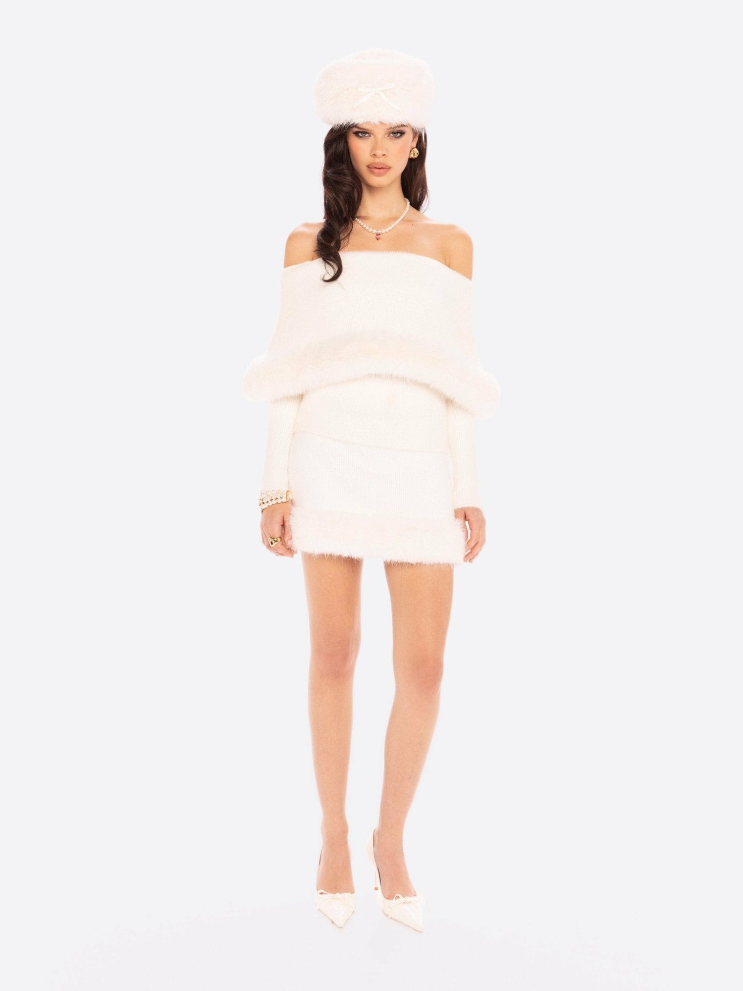 Nana Jacqueline Anika Knit Top: White Knit Top for Resort Brunch White
