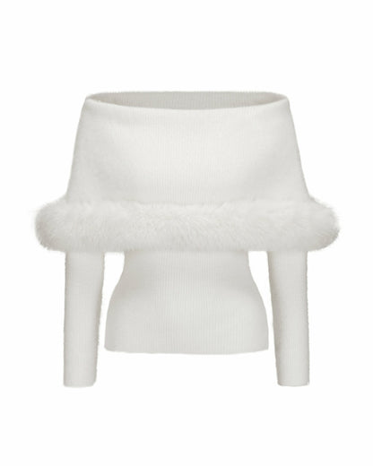 Nana Jacqueline Anika Knit Top: White Knit Top for Resort Brunch White