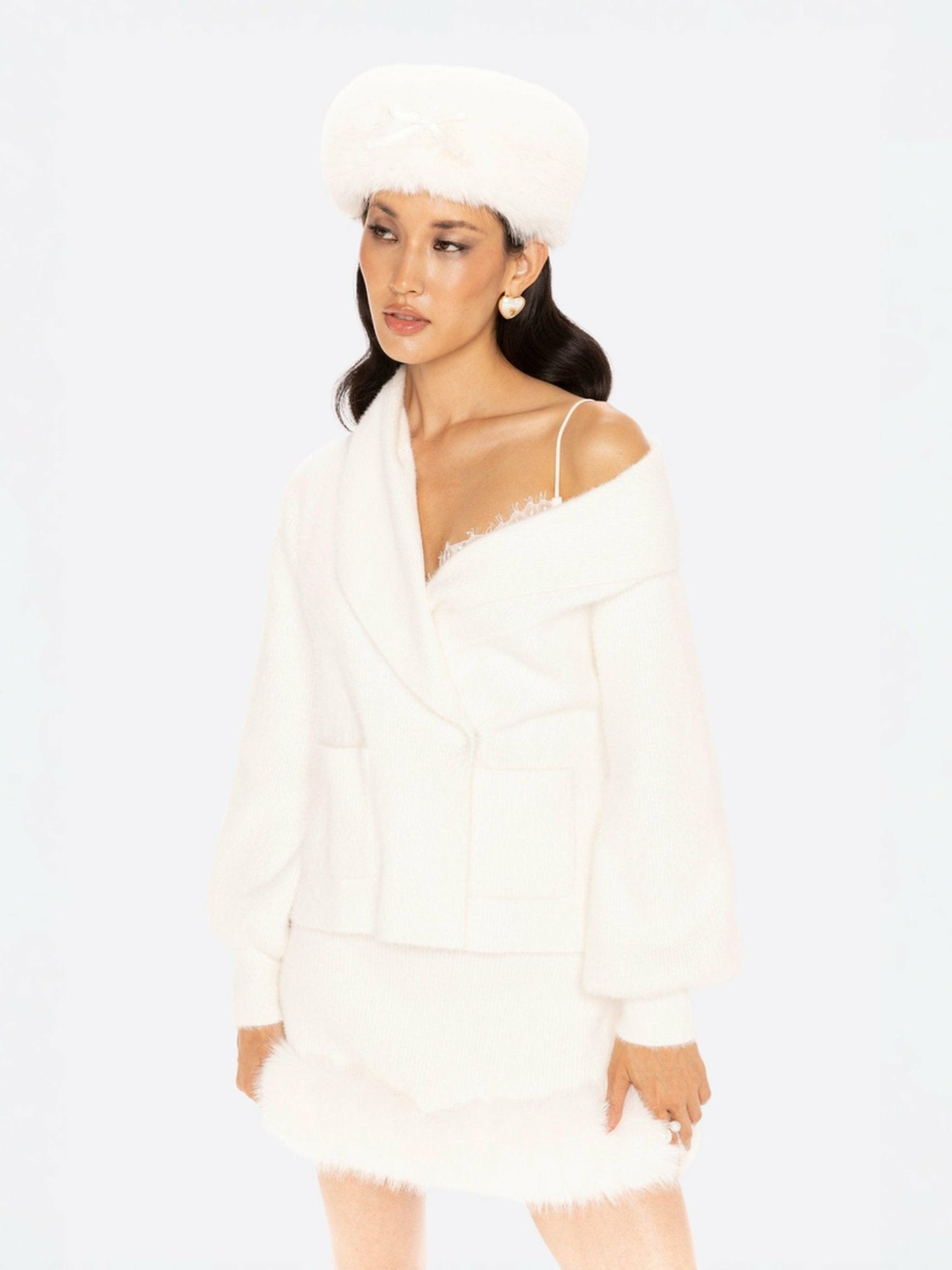 Nana Jacqueline Anika Mini Skirt: White Mini Skirt for Holiday Party White
