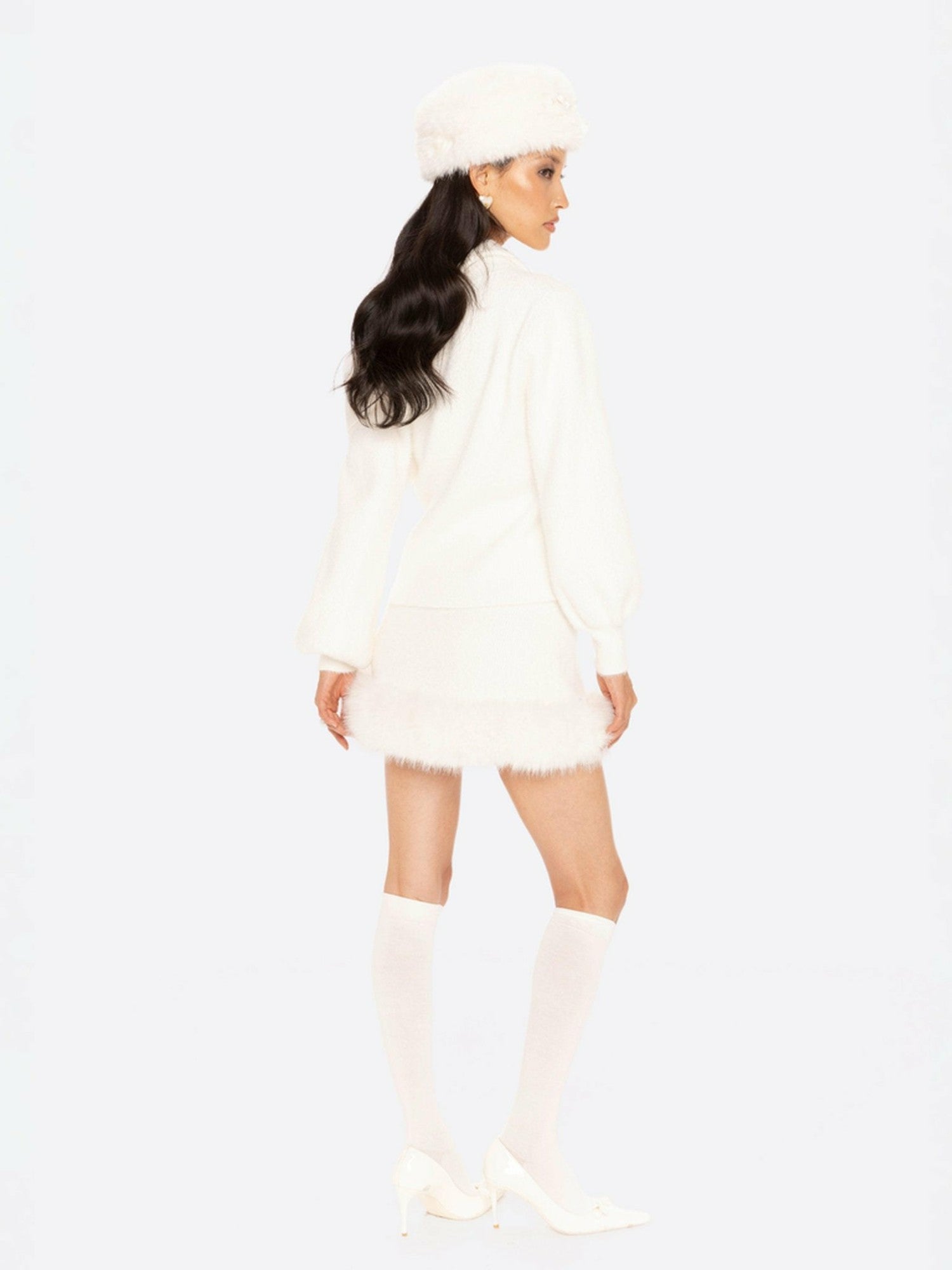 Nana Jacqueline Anika Mini Skirt: White Mini Skirt for Holiday Party White