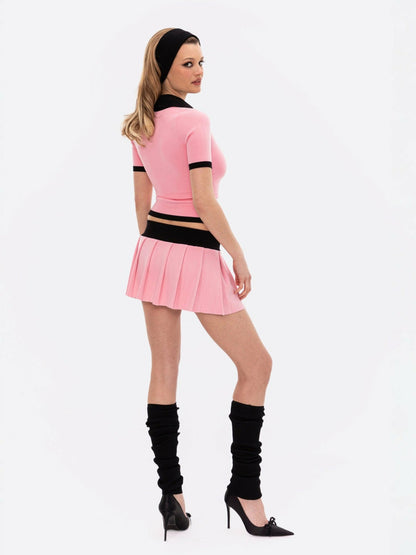 Nana Jacqueline Hazel Polo Top: Pink Polo Top for Country Club Brunch Pink