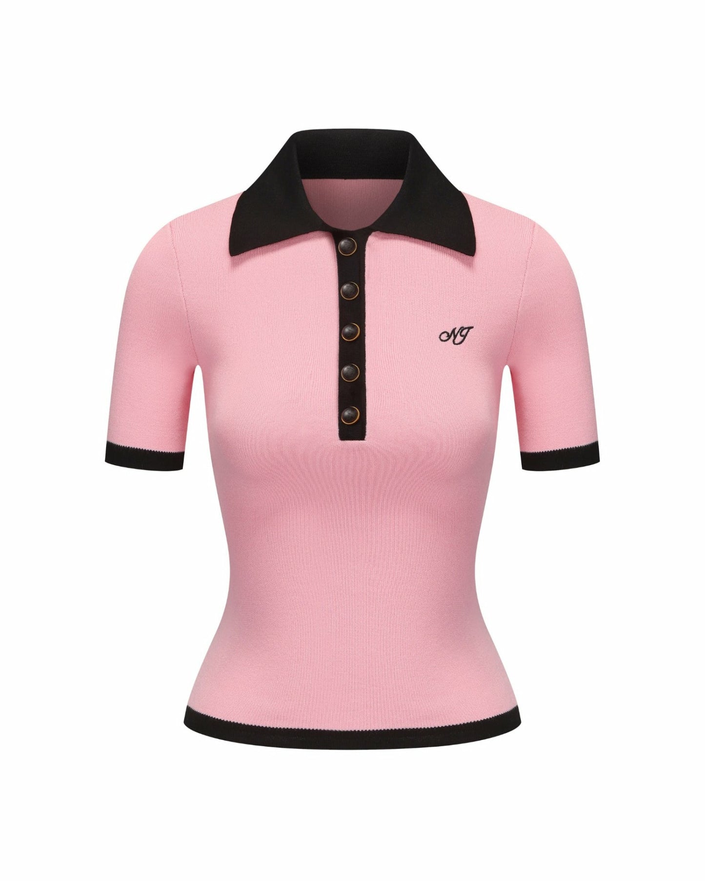 Nana Jacqueline Hazel Polo Top: Pink Polo Top for Country Club Brunch Pink