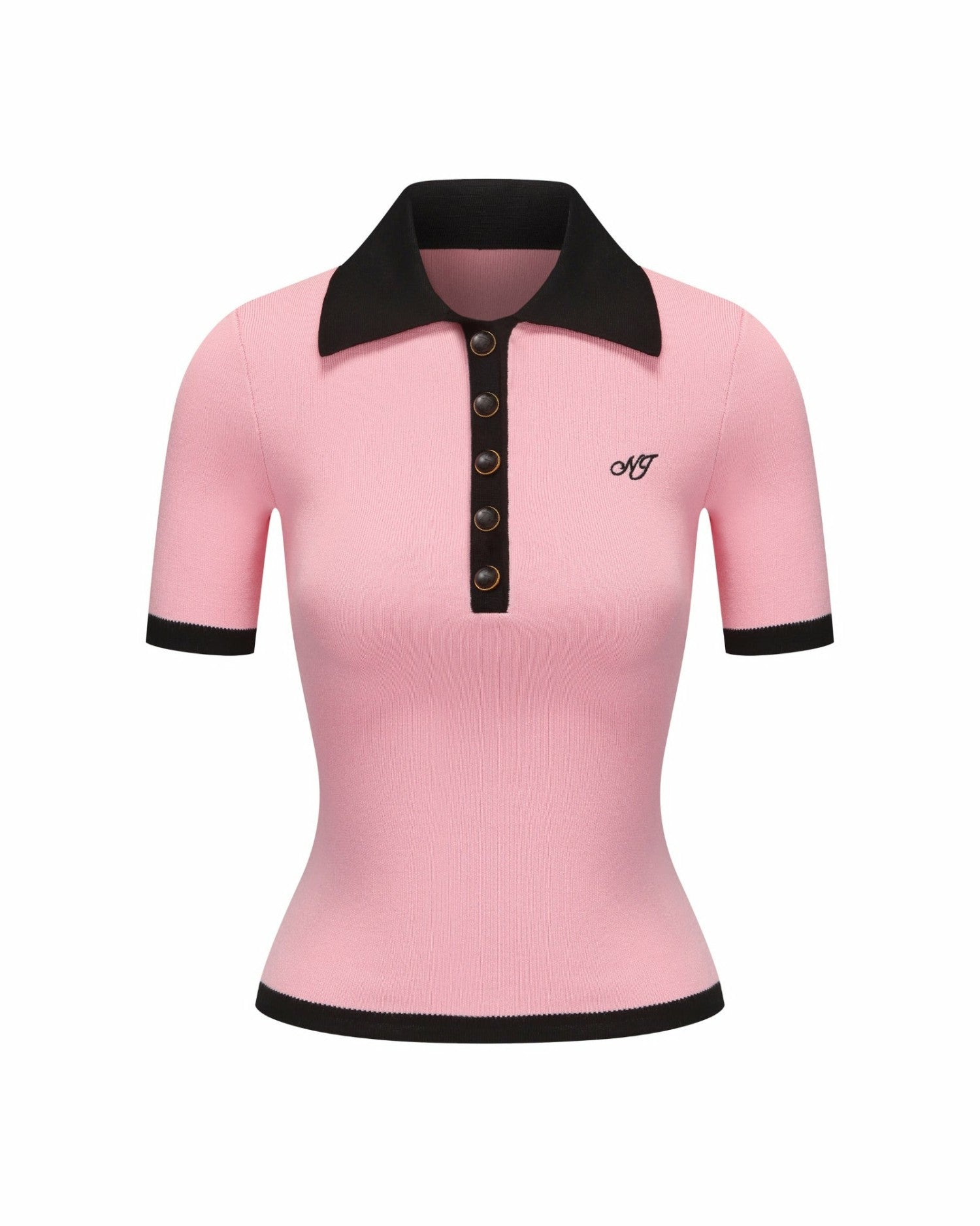 Nana Jacqueline Hazel Polo Top: Pink Polo Top for Country Club Brunch Pink