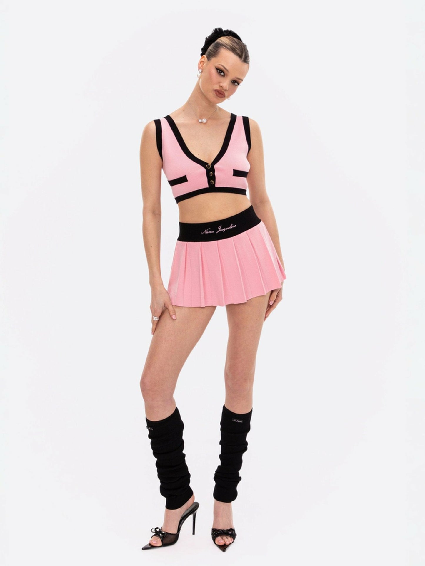Nana Jacqueline Hazel Skirt: Pink Mini Skirt for Tennis Club Outfit Pink