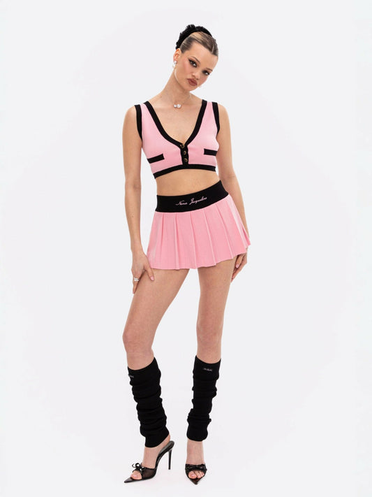 Nana Jacqueline Hazel Skirt: Pink Mini Skirt for Tennis Club Outfit Pink