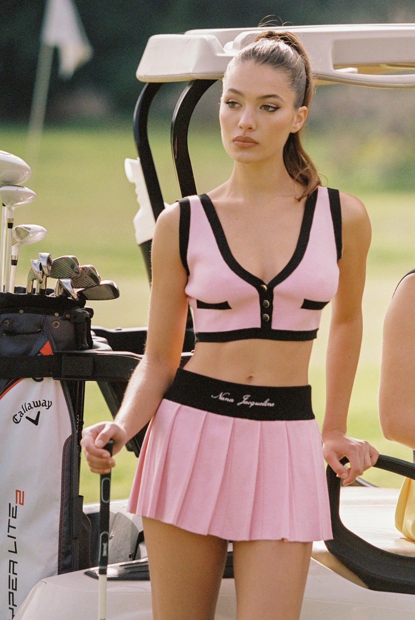 Nana Jacqueline Hazel Skirt: Pink Mini Skirt for Tennis Club Outfit Pink