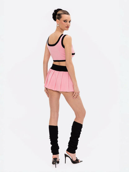 Nana Jacqueline Hazel Skirt: Pink Mini Skirt for Tennis Club Outfit Pink