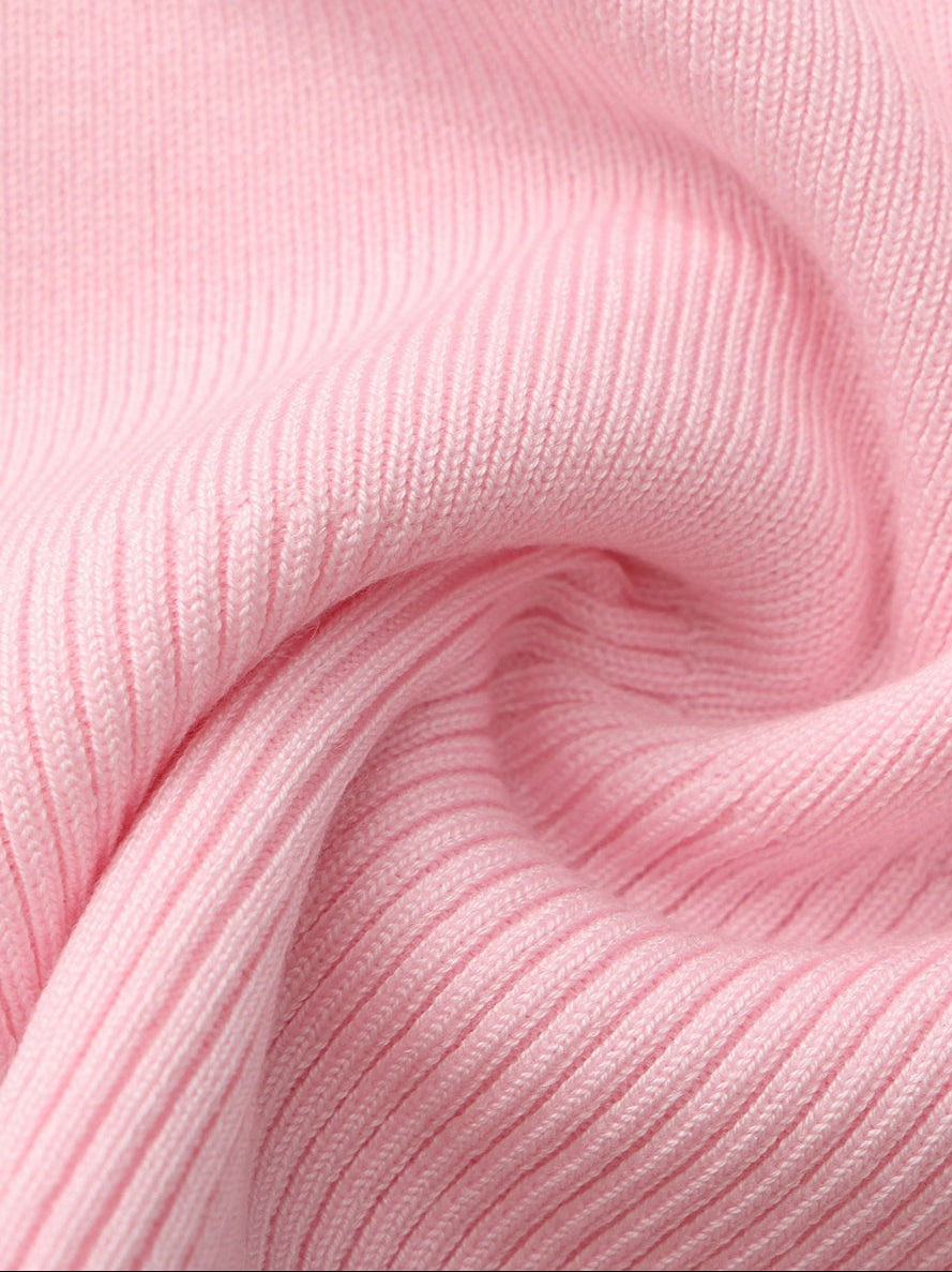 Nana Jacqueline Pink Contrast-Trim Knit Vest with Pearl Buttons Pink