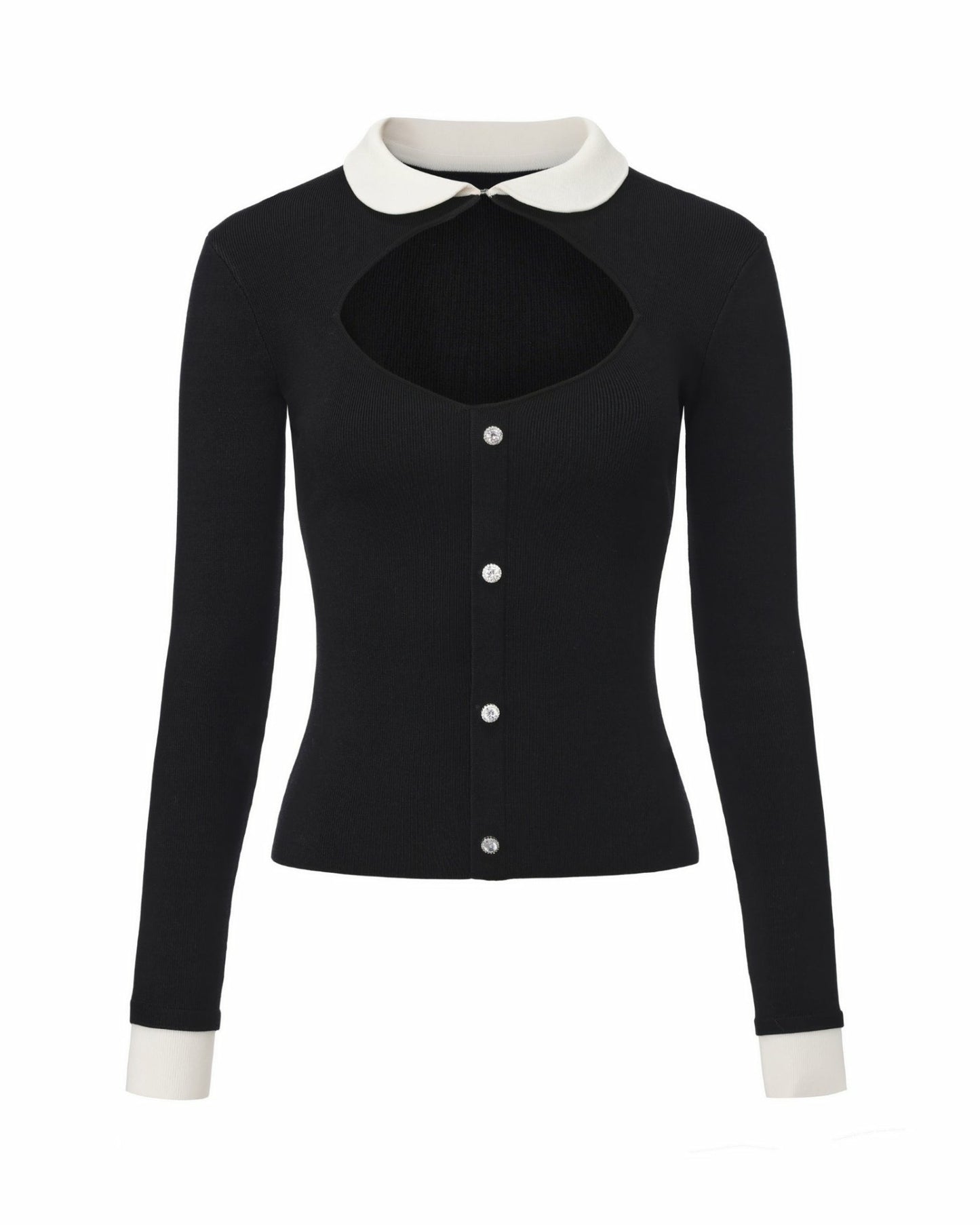 Nana Jacqueline Isabella Knit Top: Black Knit Top for Brunch Black