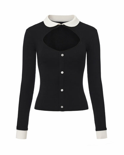 Nana Jacqueline Isabella Knit Top: Black Knit Top for Brunch Black