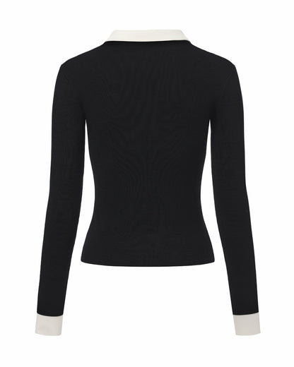 Nana Jacqueline Isabella Knit Top: Black Knit Top for Brunch Black