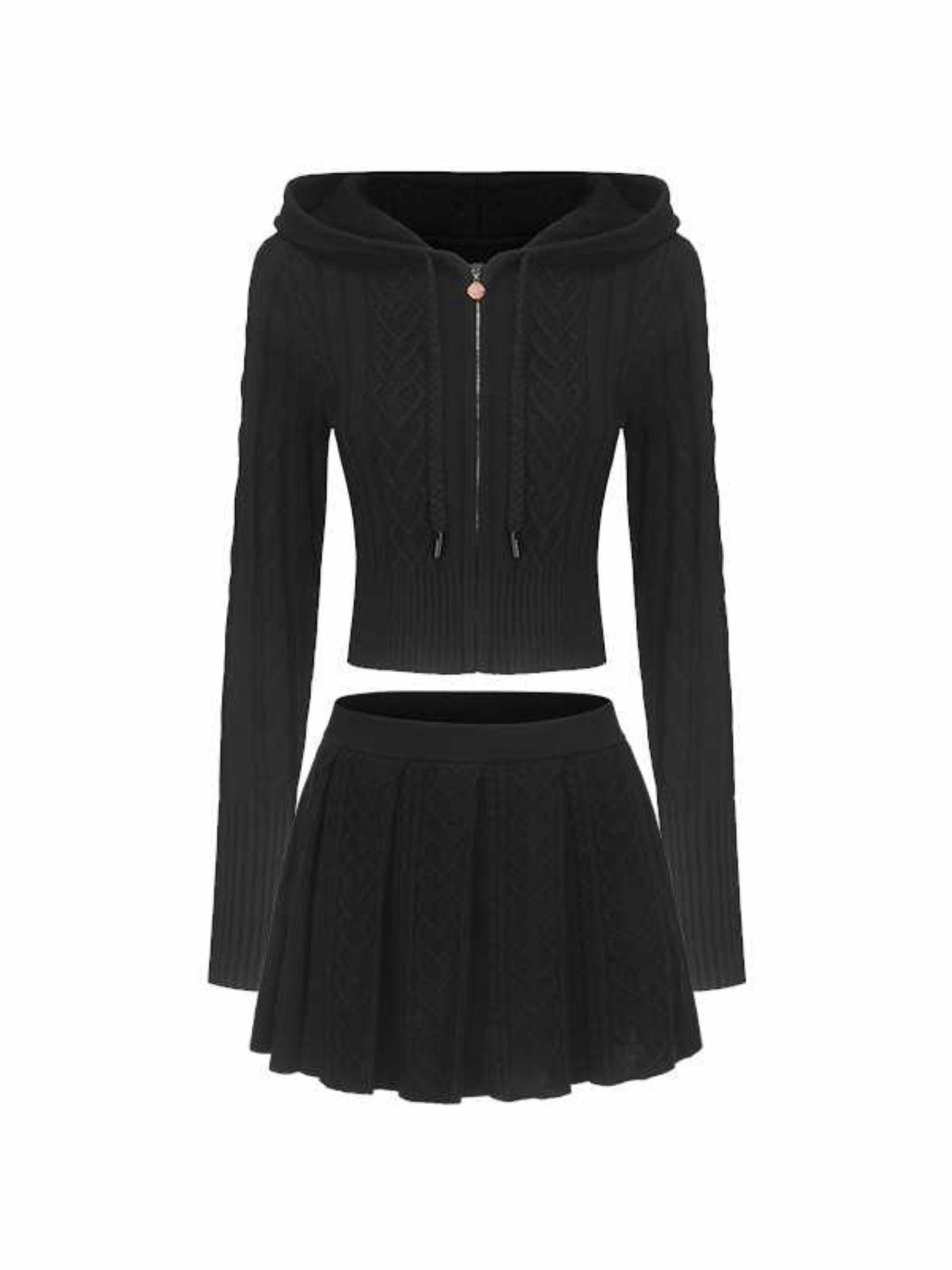 Nana Jacqueline Jailina Knit Set: Black Knit Set for Brunch Black