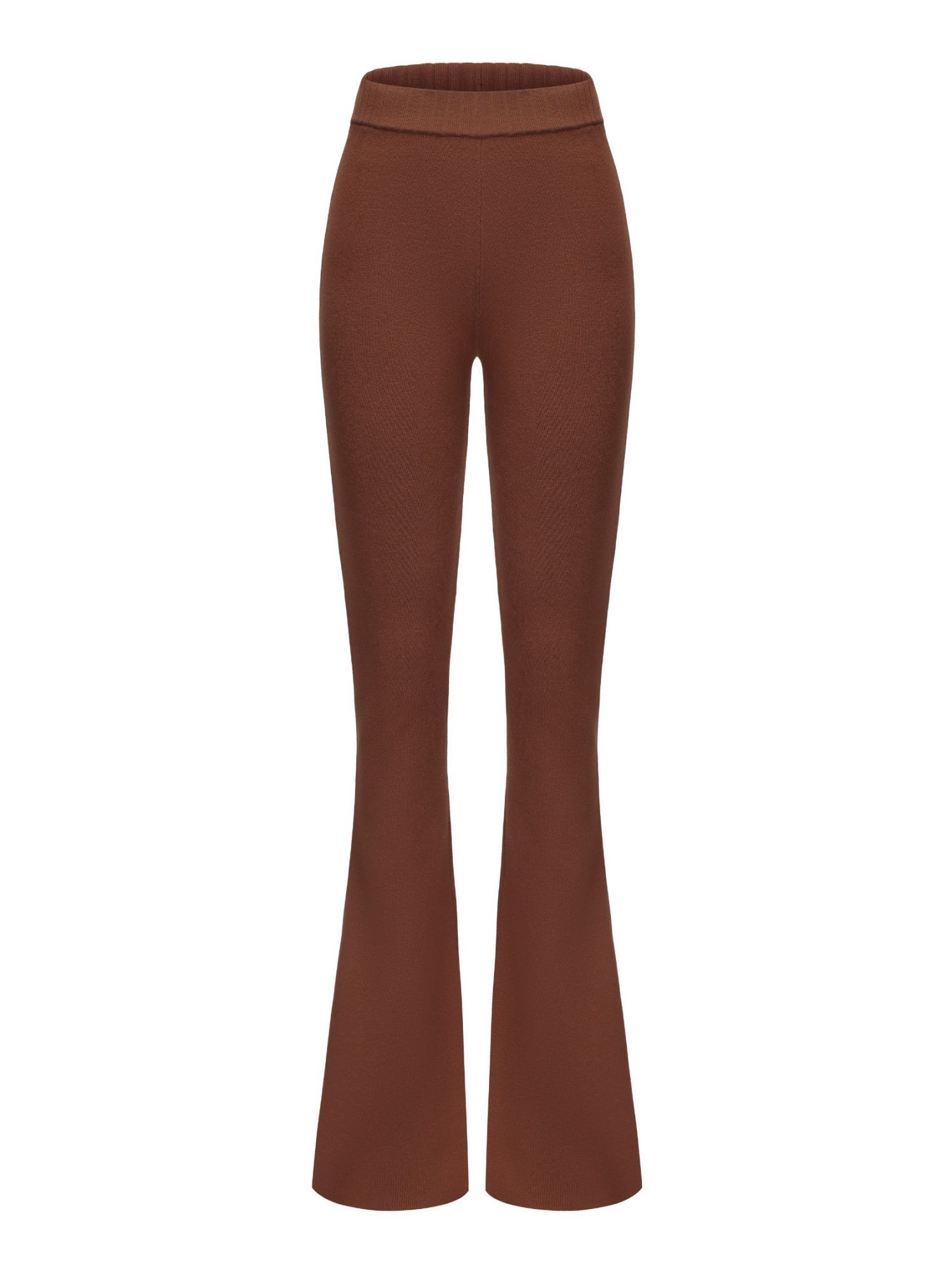Nana Jacqueline Holly Pants: Brown Knit Pants for Resort Brunch Brown