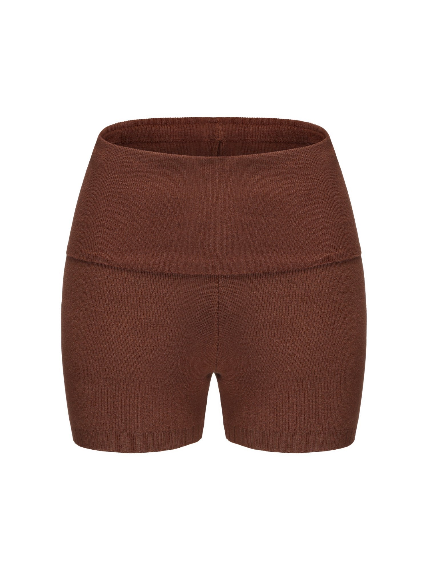 Nana Jacqueline Holly Shorts: Brown Knit Shorts for Resort Outfit Brown