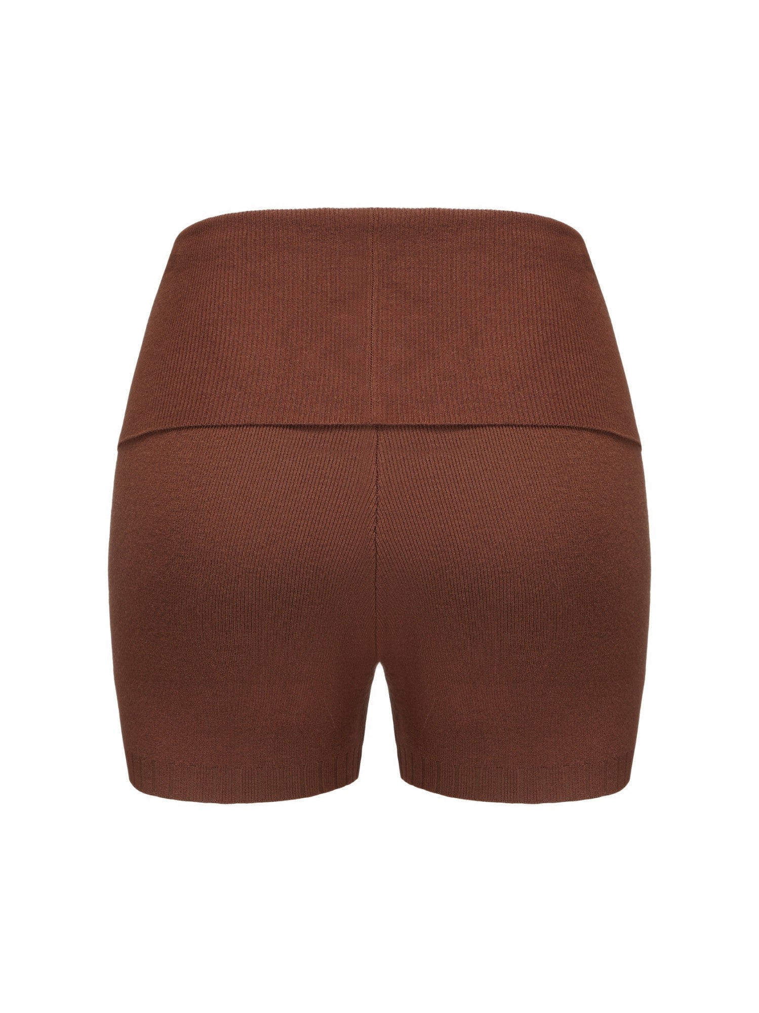 Nana Jacqueline Holly Shorts: Brown Knit Shorts for Resort Outfit Brown