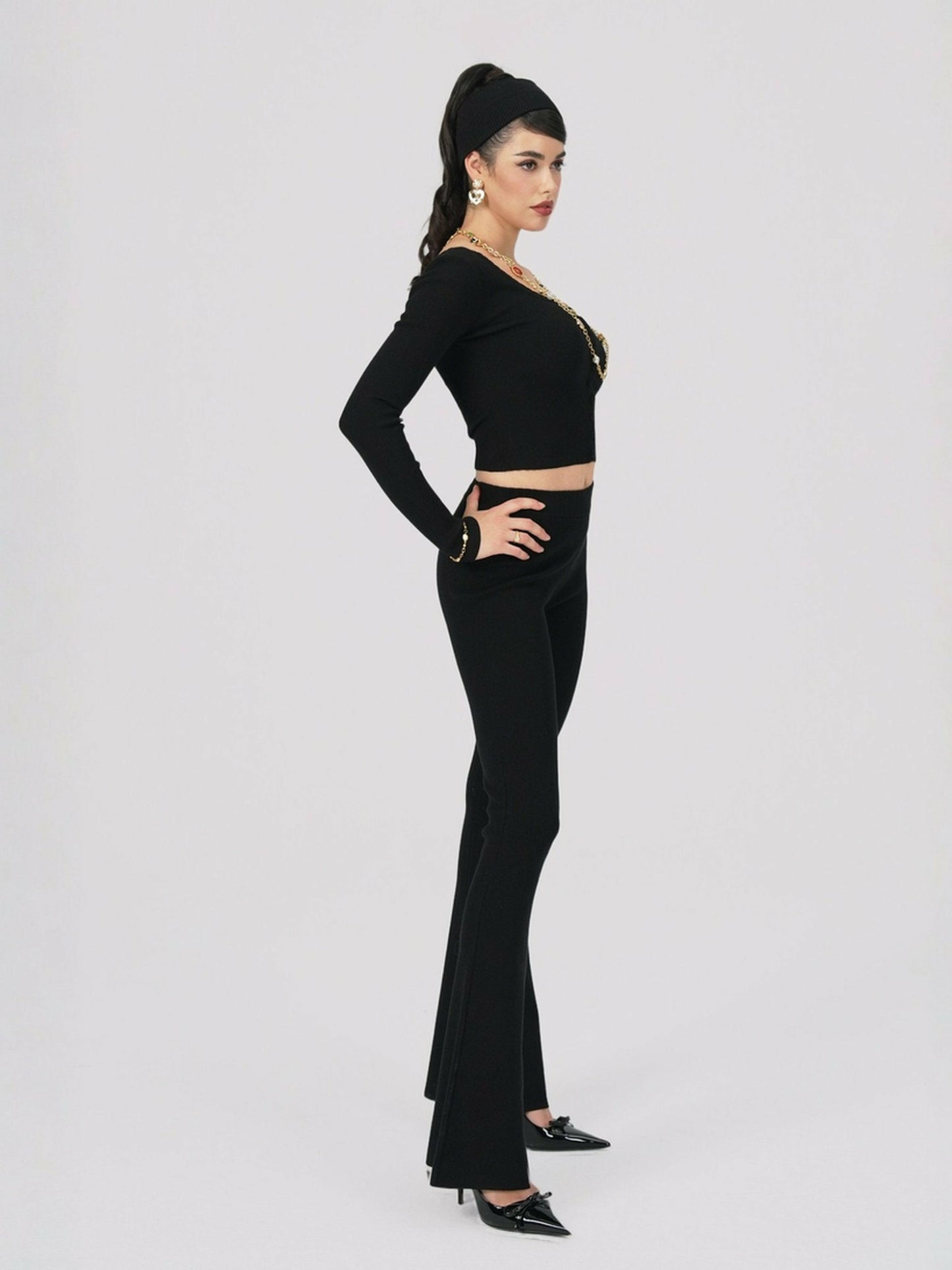 Nana Jacqueline Holly Top: Black Knit Top for Brunch Black