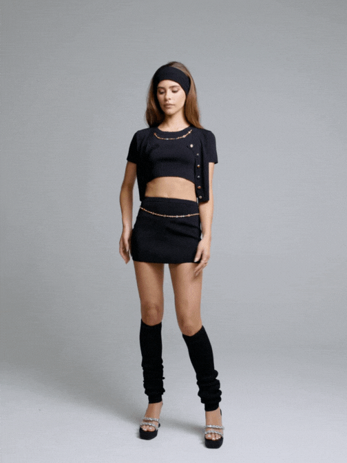 Nana Jacqueline Kennedy Knit Skirt: Black Mini Skirt for Girls' Night Out Black