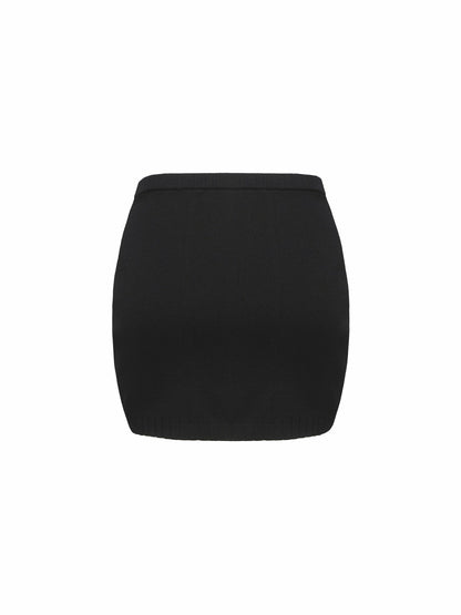 Nana Jacqueline Kennedy Knit Skirt: Black Mini Skirt for Girls' Night Out Black