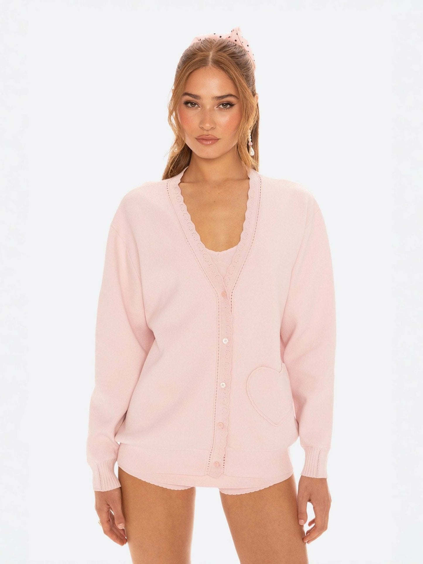 Nana Jacqueline Carrie Cardigan: Pink Cardigan for Brunch Pink
