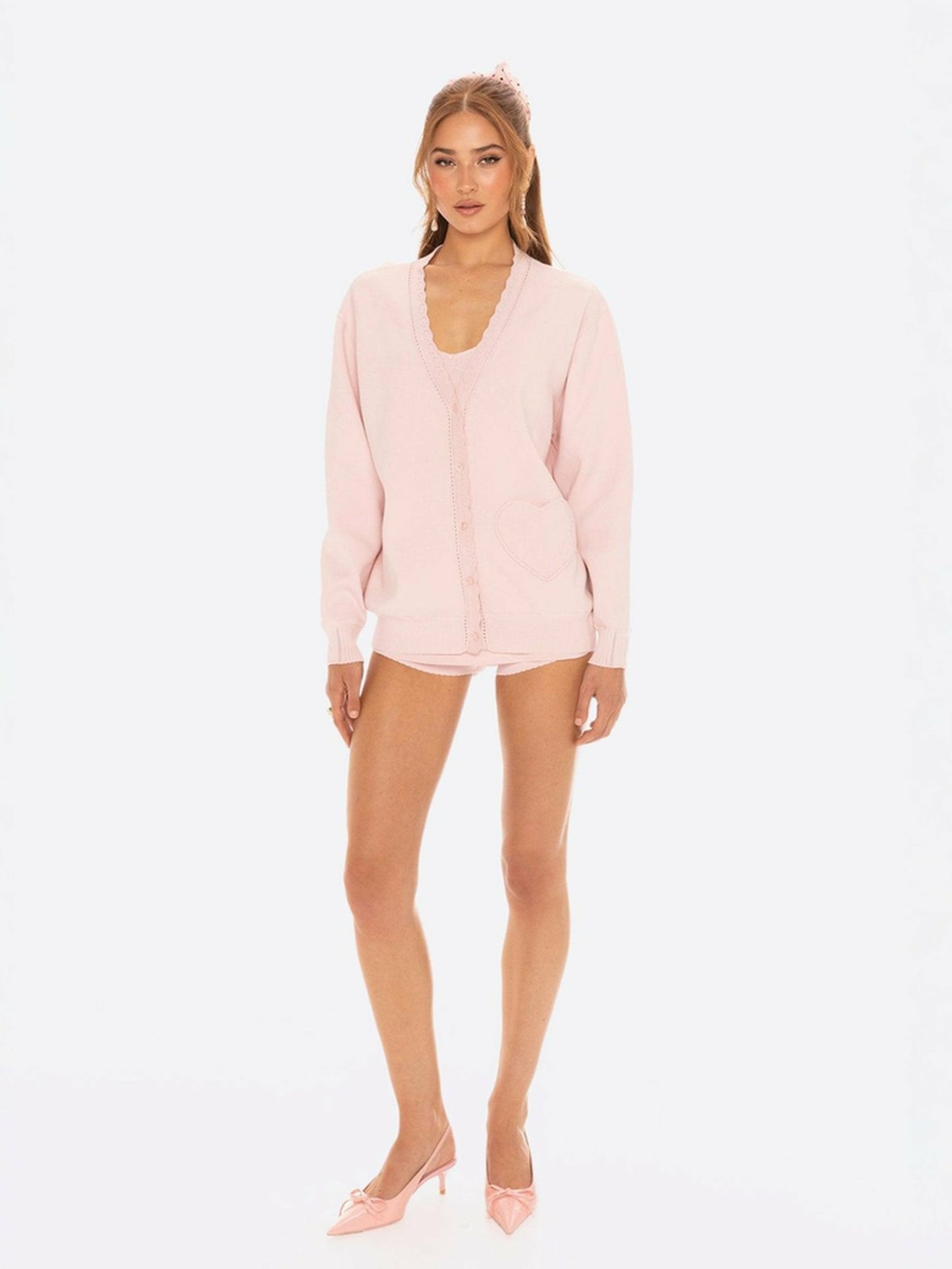 Nana Jacqueline Carrie Cardigan: Pink Cardigan for Brunch Pink