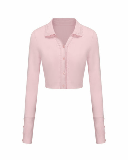 Nana Jacqueline Jenna Cardigan: Pink Knit Cardigan for Brunch Pink