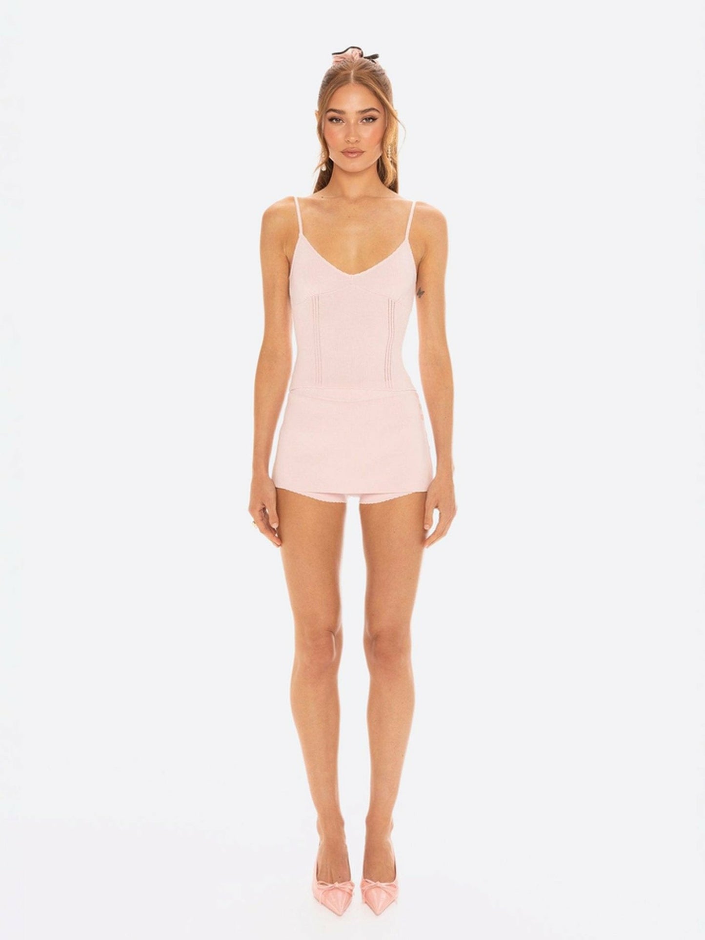 Nana Jacqueline Carrie Top: Pink Knit Top for Brunch Pink