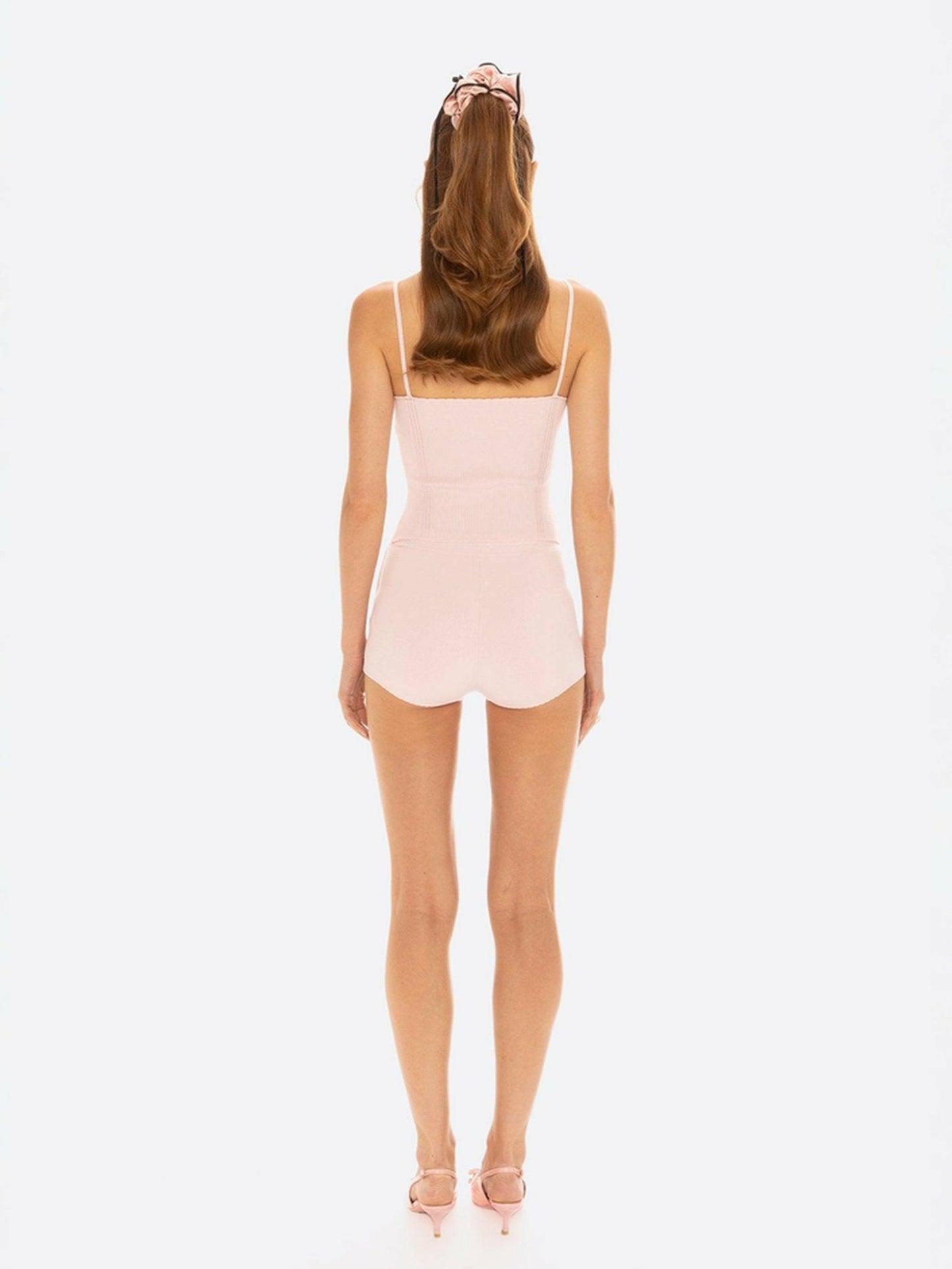Nana Jacqueline Carrie Shorts: Pink Knit Shorts for Resort Brunch Pink