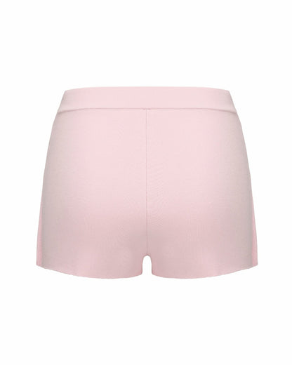 Nana Jacqueline Carrie Shorts: Pink Knit Shorts for Resort Brunch Pink