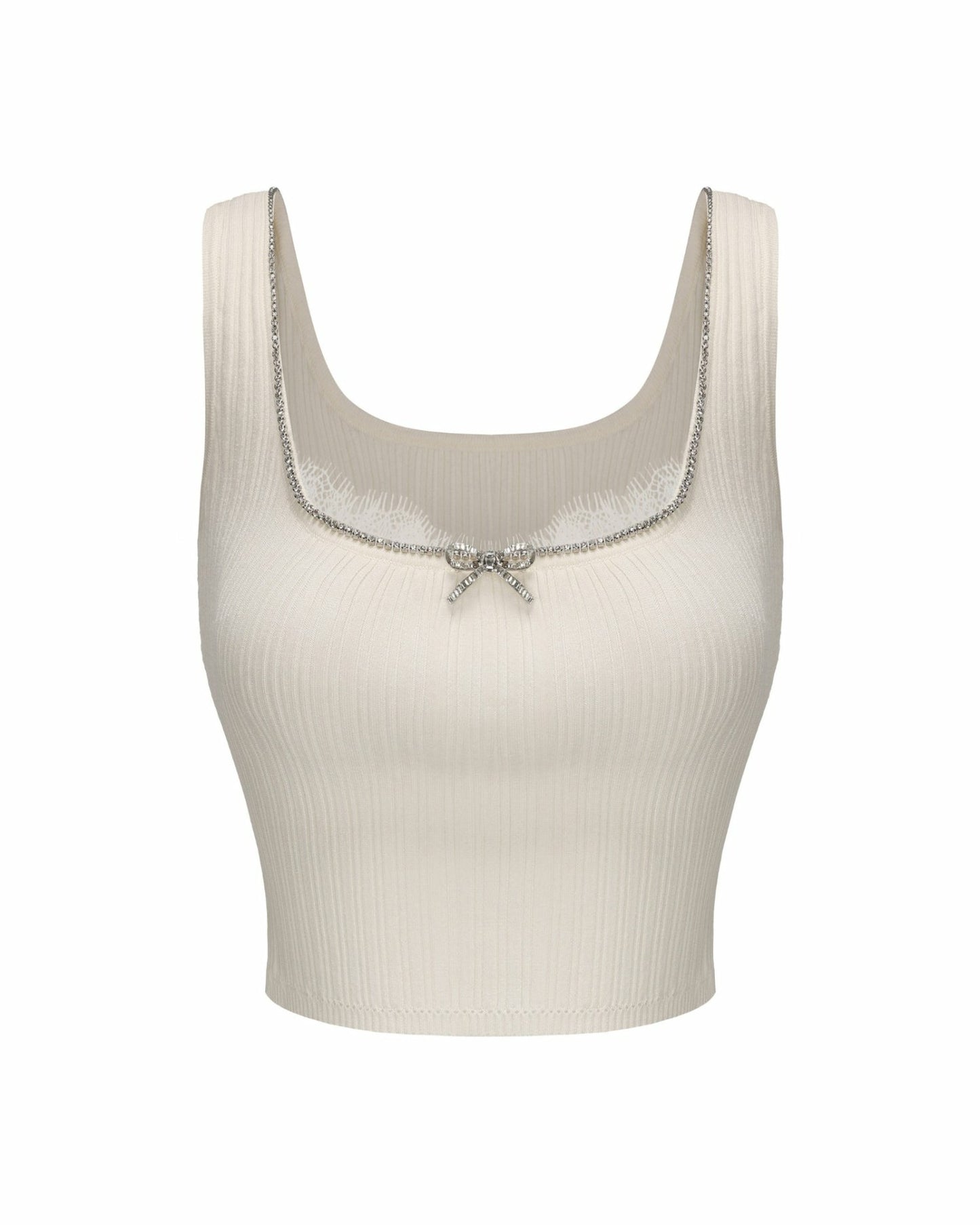 Nana Jacqueline Jenna Top: White Knit Tank Top for Country Club Brunch White