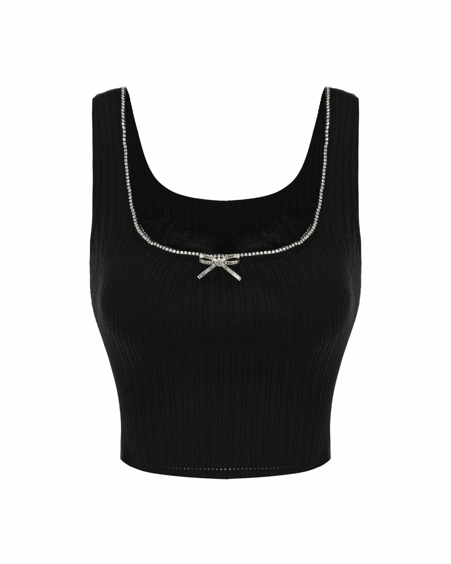Nana Jacqueline Jenna Top: Black Knit Tank Top for Date Night Black