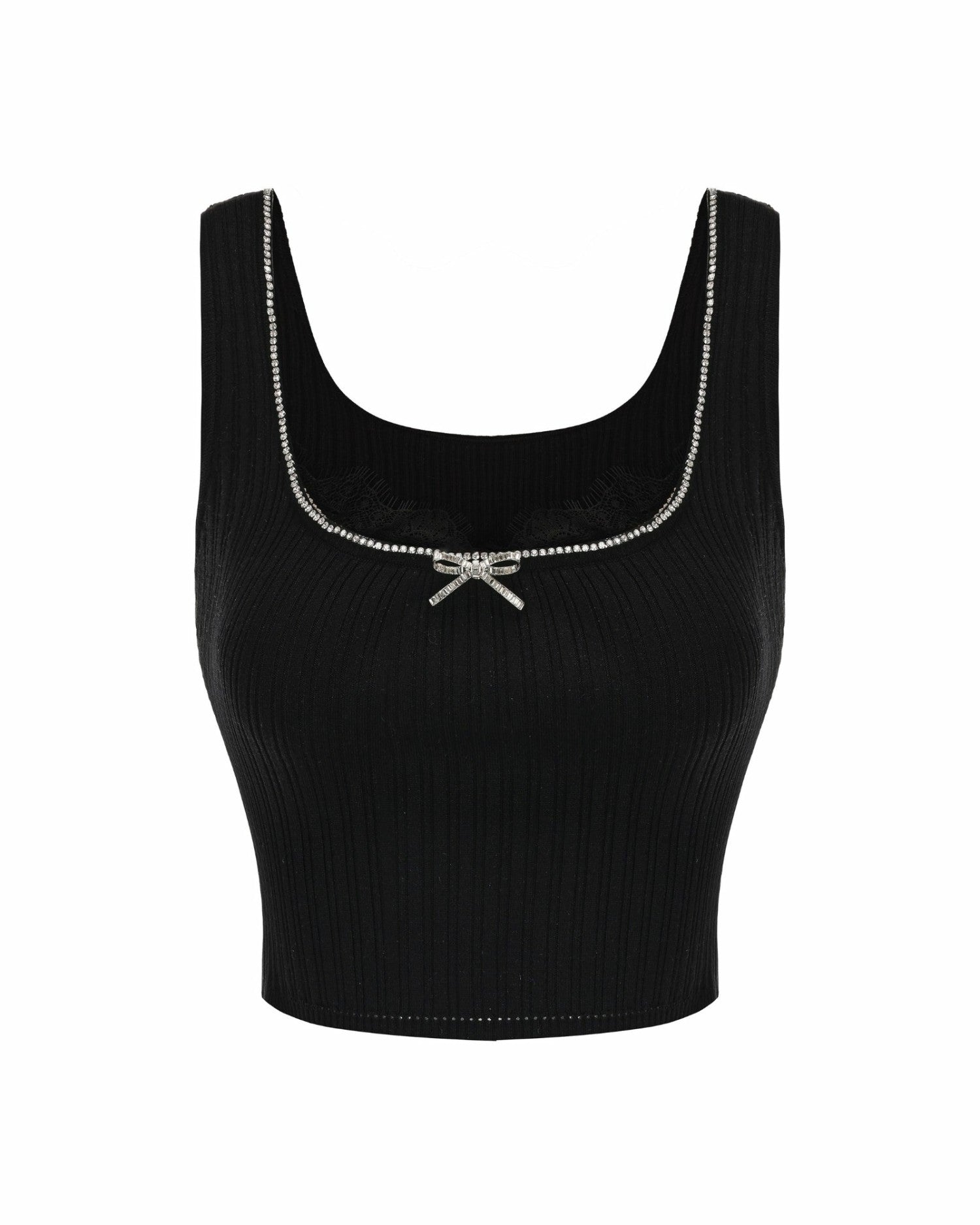 Nana Jacqueline Jenna Top: Black Knit Tank Top for Date Night Black