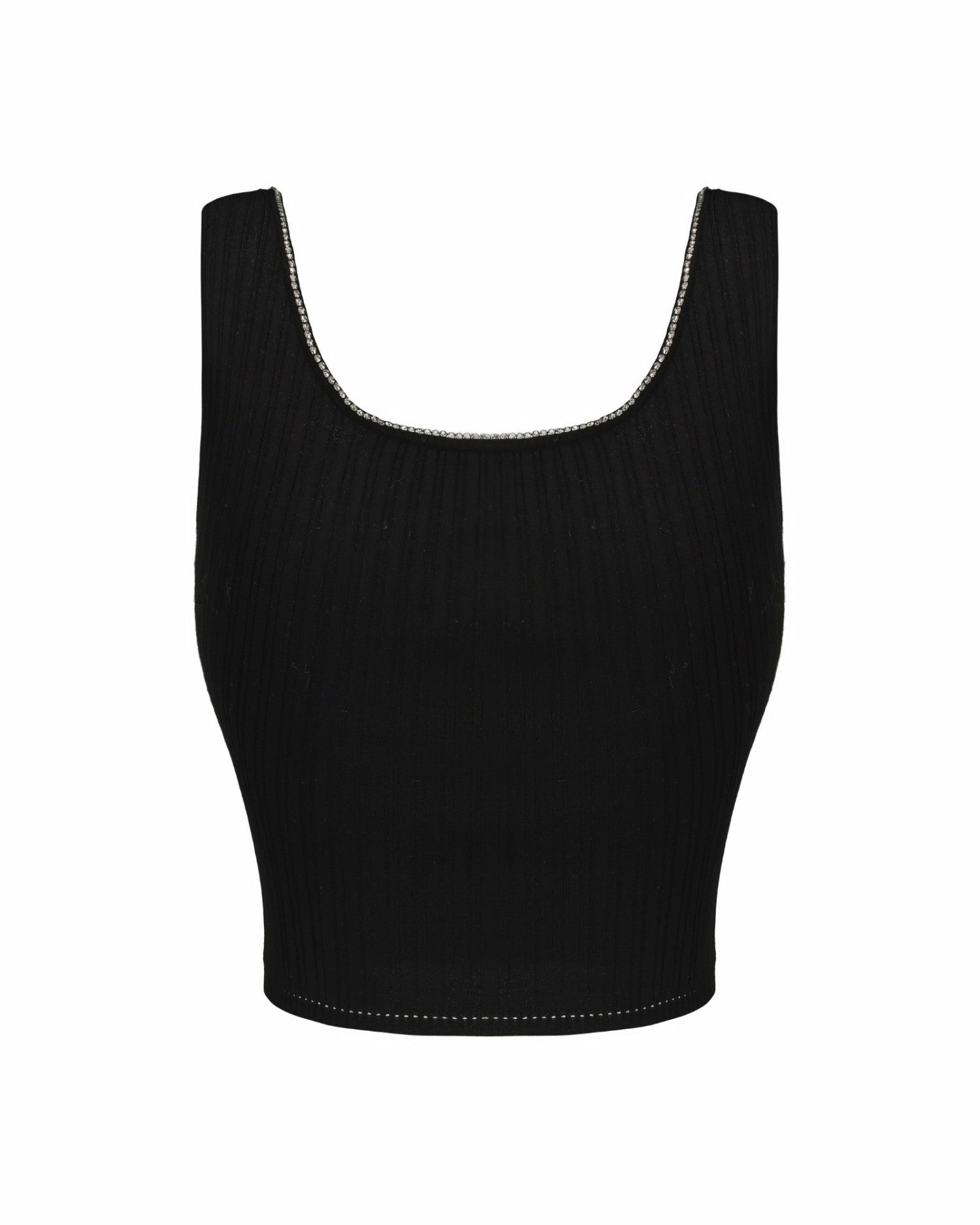 Nana Jacqueline Jenna Top: Black Knit Tank Top for Date Night Black