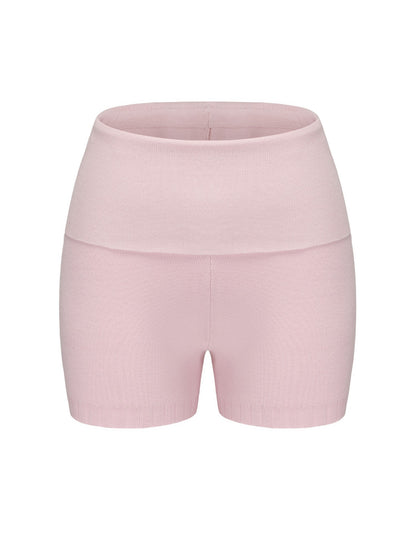 Nana Jacqueline Holly Shorts: Pink Knit Shorts for Resort Brunch Pink