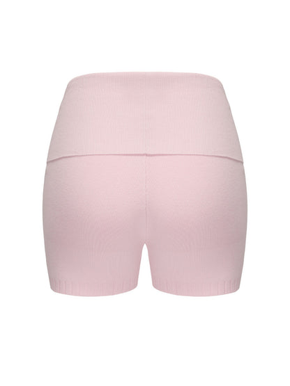 Nana Jacqueline Holly Shorts: Pink Knit Shorts for Resort Brunch Pink
