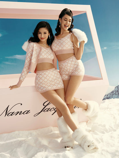 Nana Jacqueline Penelope Skirt: Pink Mini Skirt for Brunch Pink