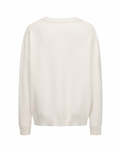 Nana Jacqueline Carrie Cardigan: White Cardigan for Brunch White