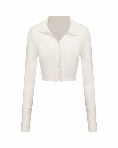 Nana Jacqueline Jenna Cardigan: White Cardigan for Brunch White