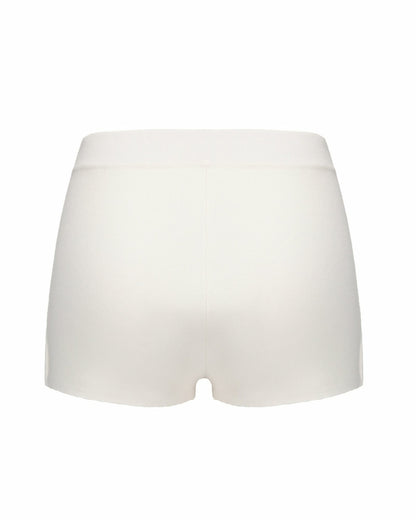 Nana Jacqueline Carrie Shorts: White Knit Shorts for Resort Brunch White
