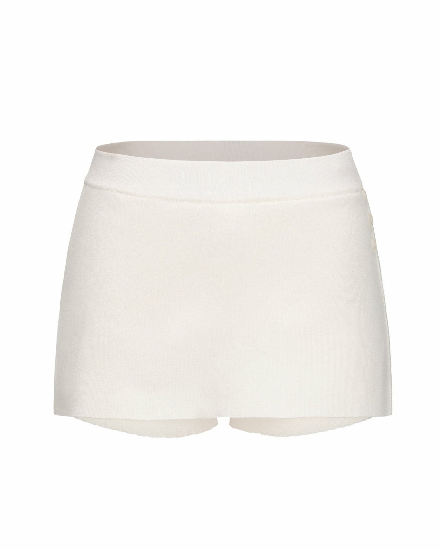Nana Jacqueline Carrie Shorts: White Knit Shorts for Resort Brunch White